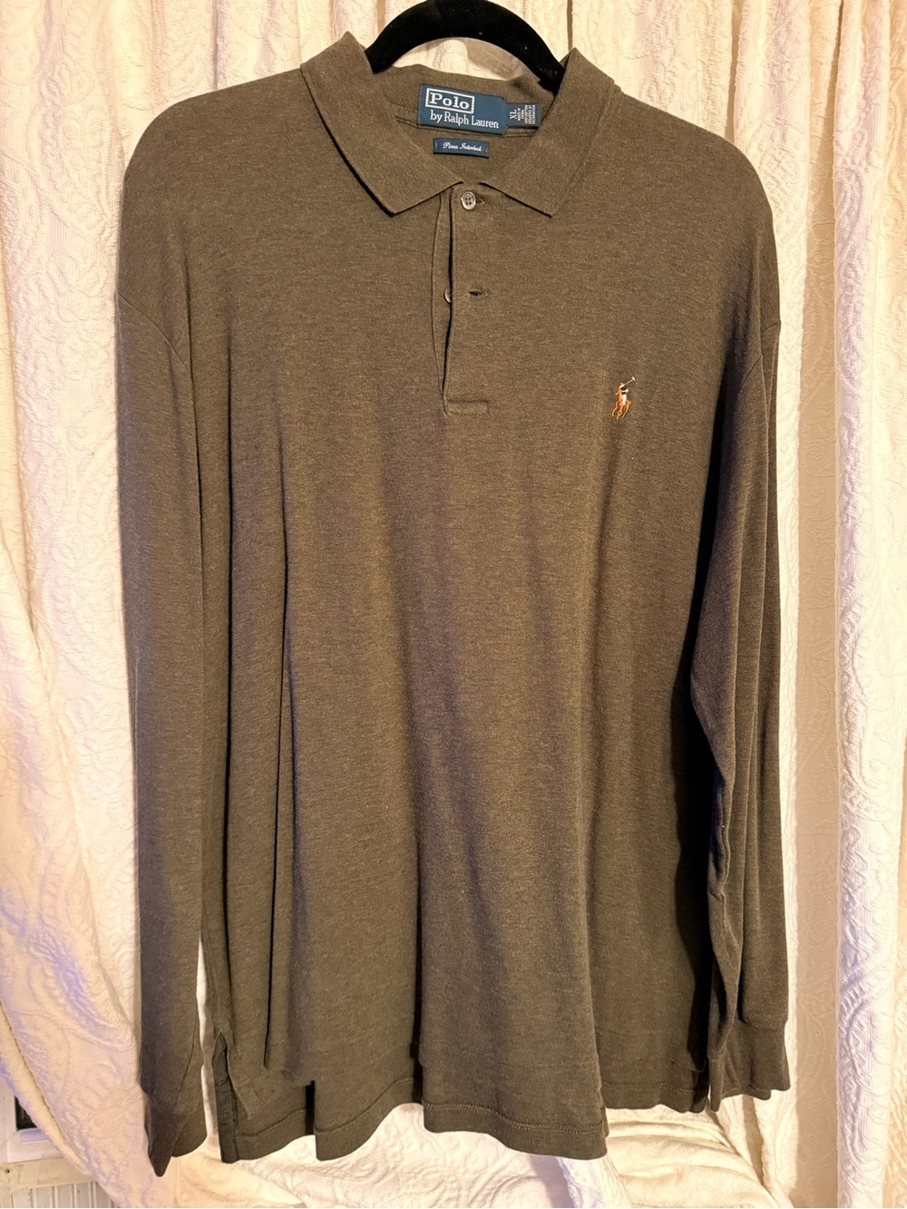Ralph Lauren Long Sleeve Polo Shirt - Olive Green